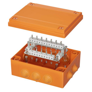 Коробка пластиковая FS с кабельными вводами и клеммниками, IP55, 240х190х90 мм, 40р, FSB414004