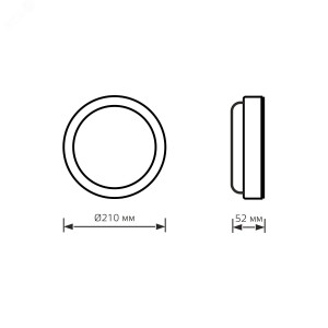 Светильник ЖКХ Elementary круг 24W 1980lm 6500K 160-260V IP65 D210*52мм белый LED 1/20 126411324