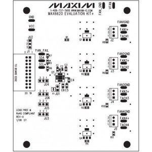 MAX6620EVCMAXQU+, Средства разработки интегральных схем (ИС) управления питанием Eval Kit MAX6620