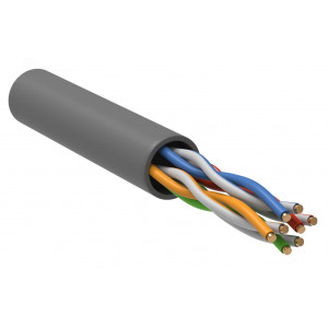 Витая пара U/UTP кат.5е 4x2x24 AWG solid 305м PVC серый LC1-C5E04-111