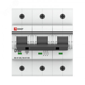 Автоматический выключатель 3P 80А (D) 15кА ВА 47-125 PROxima mcb47125-3-80D
