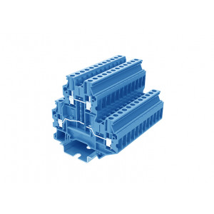 Этажная клемма TUD4-2-BU, Этажная клемма, тип фиксации провода: винтовой, номинальное сечение: 4 мм кв., 32A, 800V, ширина: 6,2 мм, цвет: синий, тип монтажа: DIN 35
