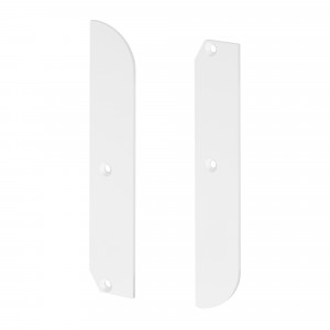 PLINTUS-H80 WHITE, Пара заглушек для профиля PLINTUS-H80 белого цвета. Материал - металл.  В комплекте 2 шт., цена за 1 комплект.