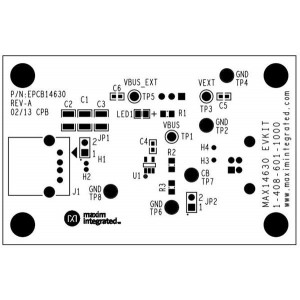 MAX14630EVKIT#, Средства разработки интегральных схем (ИС) управления питанием Eval Kit MAX14630 (USB Host Adaptor Identification IC for Dedicated Charger)