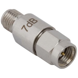 ATS-1M1F-07DB2W, Аттенюаторы - межкомпонентные соединения SMA Jack to SMA Plug Attenuator, 7 dB,2W