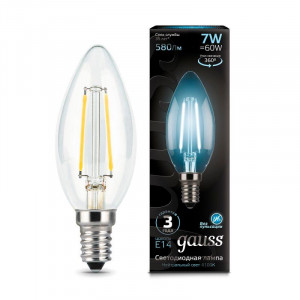 Лампа светодиодная филаментная Black Filament 7Вт свеча 4100К нейтр. бел. E14 580лм 103801207