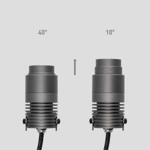 Светильник ALT-RAY-ZOOM-R52-8W Warm3000 (DG, 10-40 deg, 230V) 028076, Уличный светодиодный прожектор, мощность 8Вт, регулируемый угол освещения 10-40°. Цвет ТЕПЛЫЙ 3000К, световой поток для угла 10° 240 для угла 40° 420лм. Влагозащищенный корпус IP67 - темно-серый алюминий, экран из закаленного стекла.