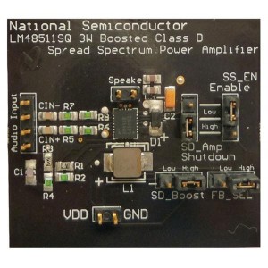 LM48511SQBD/NOPB, Средства разработки интегральных схем (ИС) аудиоконтроллеров  LM48511 EVAL BOARD