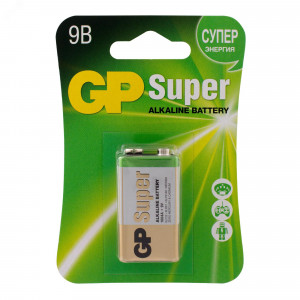 Батарейка алкалиновая GP Super Alkaline 9V Крона - 1 шт. на блистере 2786