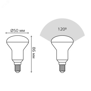 Лампа светодиодная Black 6Вт R50 рефлектор 3000К тепл. бел. E14 500лм 106001106