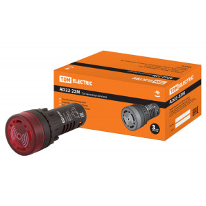 Сигнализатор звуковой AD22-22M/r31 d22 мм (LED) индикация 220В AC красный SQ0746-0004