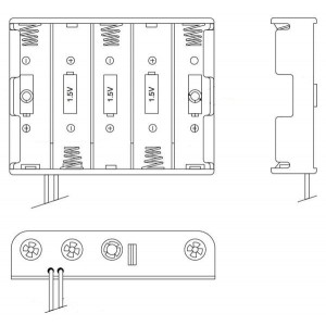 12BH351A-GR, Контакты, защелки, держатели и пружины для цилиндрических батарей 5 