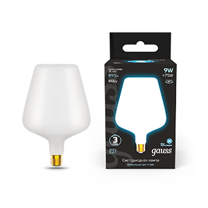 Лампа Filament V160 9W 890lm 4100К Е27 milky LED 1/6 1016802209