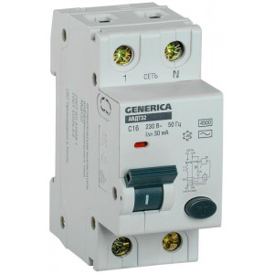 MAD25-5-016-C-30 Выключатель автоматический дифференциального тока 2п C 16А 30мА тип AC 4