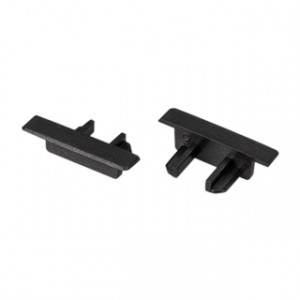 MIC-FS черная глухая, Чёрная прямоугольная глухая заглушка пластиковая для профиля MIC-FS-2000. В комплекте 2 шт., цена за комплект.