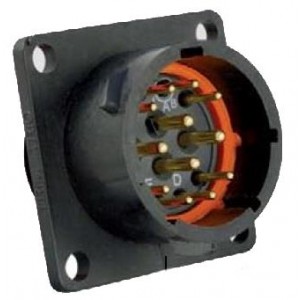 UTS014E12P, Стандартный цилиндрический соединитель 12P Pin Receptacle Square Flange Sz 14E