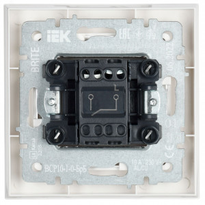 Выключатель 1-кл. СП BRITE ВСР10-1-0-БрБ 10А в сборе бел. BR-V10-0-10-K01-F