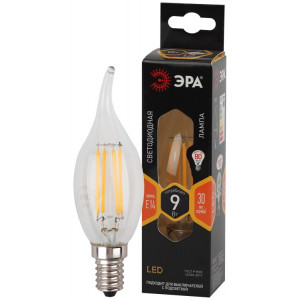 Лампочка светодиодная F-LED BXS-9W-827-E14 Е14 / Е14 9Вт филамент свеча на ветру теплый белый свет Б0047003