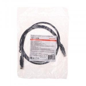 Патч-корд U/UTP CAT 6 RJ45-RJ45 26AWG LSZH черн. 1м 02-0292-1