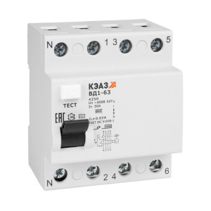 Выключатель дифференциального тока (УЗО) 4п 25А 30мА тип AC ВД1-63 4225 УХЛ4 221947