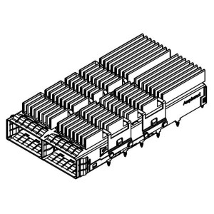 UE36-B26200-06A3A, Соединители для ввода/вывода QSFP DD CAGE 1X2 w/ HS fin pin h=6.5mm