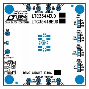 DC1040A-A, Средства разработки интегральных схем (ИС) управления питанием LTC3544EUD Demo Board