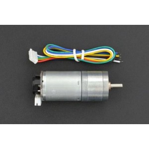 FIT0521, Принадлежности DFRobot Metal DC Geared Motor w/Encoder - 6V 210RPM 10Kg.cm