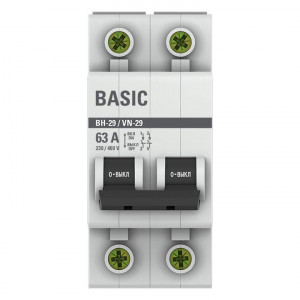 Выключатель нагрузки 2п 63А ВН-29 Basic SL29-2-63-bas