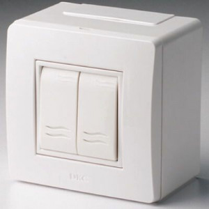 Коробка с выключателем 2-кл. 2мод. ОП Brava 10А IP20 PDD-N60 бел. 10001