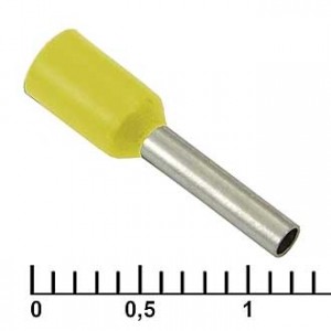 DN01008 YELLOW (1.4X8MM), Наконечник на кабель DN01008, желтая, 1.4x8 мм