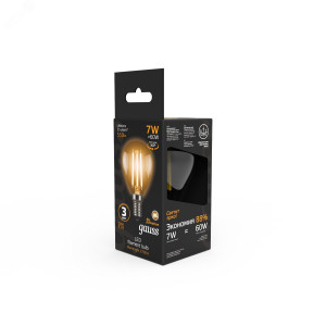 Лампа светодиодная филаментная Black Filament 7Вт P45 шар 2700К тепл. бел. E14 550лм 105801107