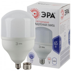 Лампа светодиодная высокомощная STD LED POWER T160-65W-6500-E27/E40 65Вт T160 колокол 6500К холод. бел. E27/E40 (переходник в компл.) 5200лм Б0027924