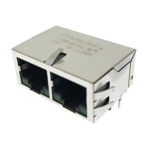 JX80-0019NL, Модульные соединители / соединители Ethernet 1X2 TAB DOWN W/LED'S ETHERNET (NON PoE)