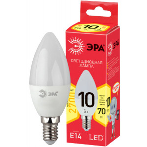 Лампа светодиодная ECO LED B35-10W-827-E14 (диод, свеча, 10Вт, тепл, E14) (10/100/3500) Б0032961