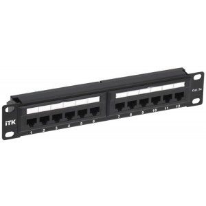 1U патч-панель кат.5E UTP 12 портов 10" Dual IDC PP12-1UC5EU-D05-10