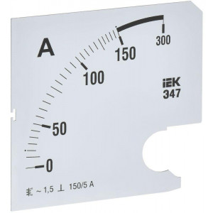 Шкала сменная для амперметра Э47 150/5А-1.5 96х96мм IPA20D-SC-0150