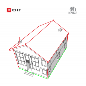 Комплект молниезащиты частного дома габ. 15х18м PROxima lp-15x18