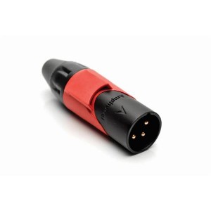 AX3MB2M-AU, Разъемы XLR 3P PIN M PLUG BLKGLD W RED MRK SLV