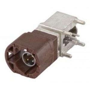 D4S20G-400A5-F, РЧ соединители / Коаксиальные соединители Right Angle Plug PCB w/Housing T&R Brown