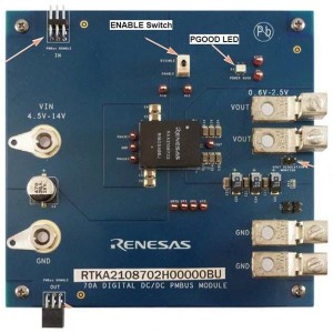 RTKA2108702H00000BU, Средства разработки интегральных схем (ИС) управления питанием RAA210870 IC, EVAL BRD, 80A DC/DC Step Down Pwr Supply Modul