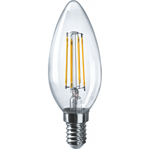 Лампа светодиодная филаментная 80 897 OLL-F-C35-12-230-4K-E14 12Вт свеча прозрачная 4000К нейтр. бел. E14 1200лм 220-240В 80897