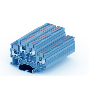 Этажная клемма TPD4-2-BU, Этажная клемма, тип фиксации провода: push-in, номинальное сечение: 4 мм кв., 28A, 500V, ширина: 5,2 мм, цвет: синий, тип монтажа: DIN 35