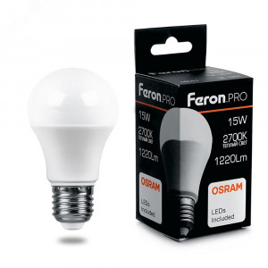 Лампа светодиодная LED 15вт Е27 теплый Feron.PRO 38035