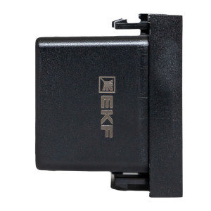 Розетка USB A+C, 2.1А, 2 гнезда, без индикатора, черная, матовая EKF