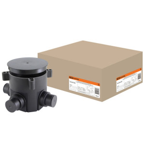 Коробка установочная СП D70х72мм, 4 ввода, черная, для заливки в бетон, IP44 SQ1402-9502