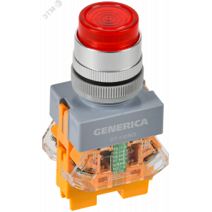 Кнопка D7-11DNZS d=22мм 1з+1р с подсв. и фикс. кр. GENERICA BBT50-11DNZS-3-11-K04-G