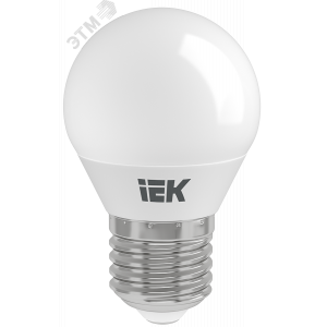 Лампа светодиодная Eco G45 5Вт шар 4000К нейтр. бел. E27 450лм 230-240В IEK LLE-G45-5-230-40-E27