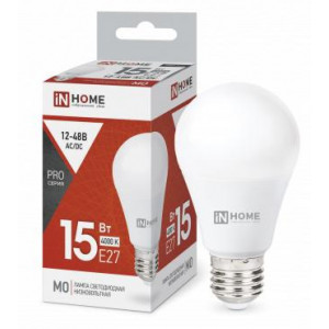 Лампа светодиодная низковольтная LED-MO-PRO 15Вт грушевидная 4000К нейтр. бел. E27 1200лм 12-48В 4690612036182