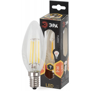 Лампочка светодиодная F-LED B35-7W-827-E14 Е14 / Е14 7Вт филамент свеча теплый белый свет Б0027942
