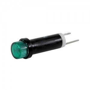 41-NKG12H-CGO, Светодиодные панельные индикаторы Bi Pin Hi Hat Green 12VDC